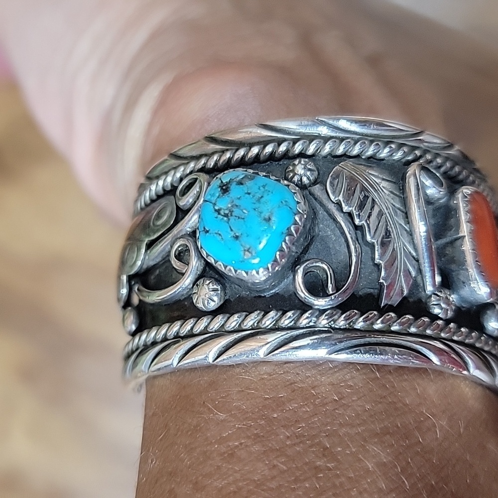 1950's Rare Navajo Sidewinder Cuff Bracelet Watch - Picture 6 of 16